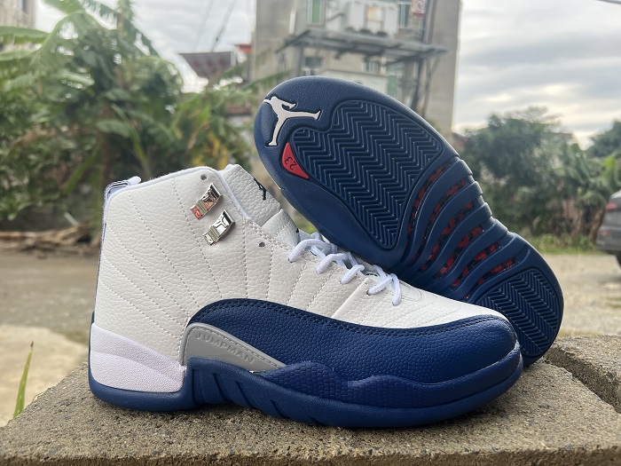 Men's Running weapon Air Jordan 12 White/Navy Shoes 042 Men's Running weapon Air Jordan 12 White/Navy Shoes 042